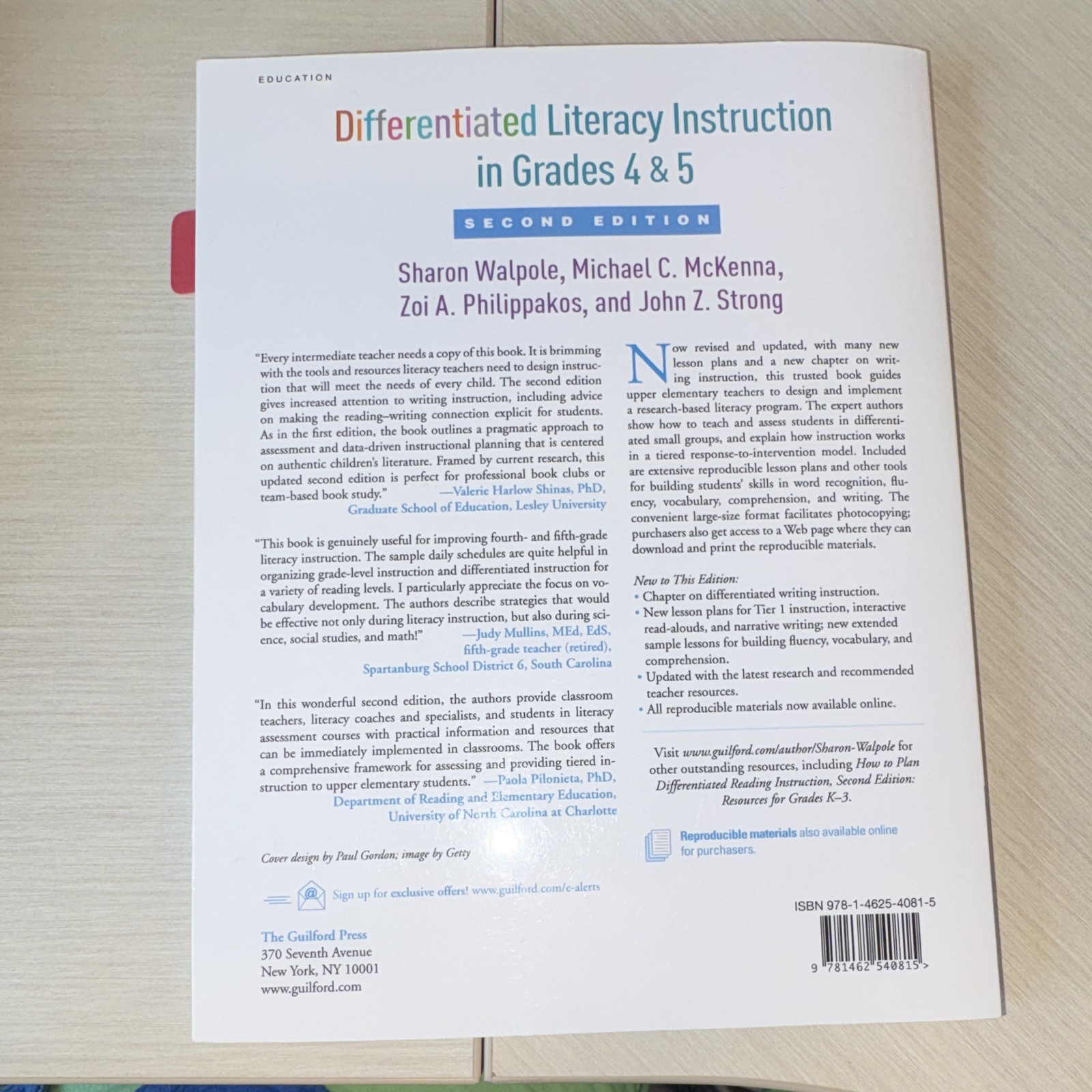 Differentiated Literacy Instruction Guilford Grades 4-5 2nd Ed PB 2019