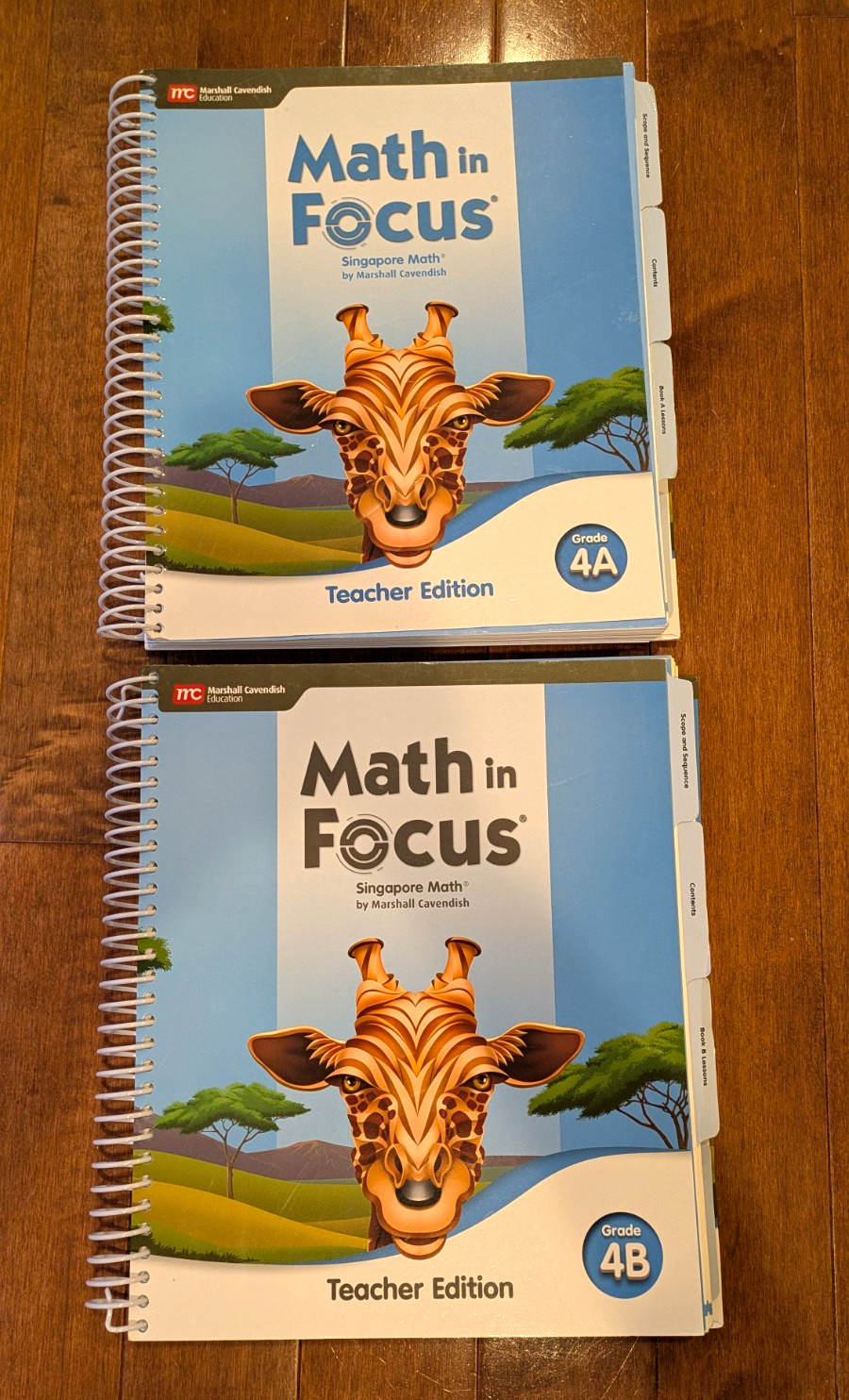 Singapore Math in Focus Teacher Edition Grade 4A & 4B 2-Book Spiral
