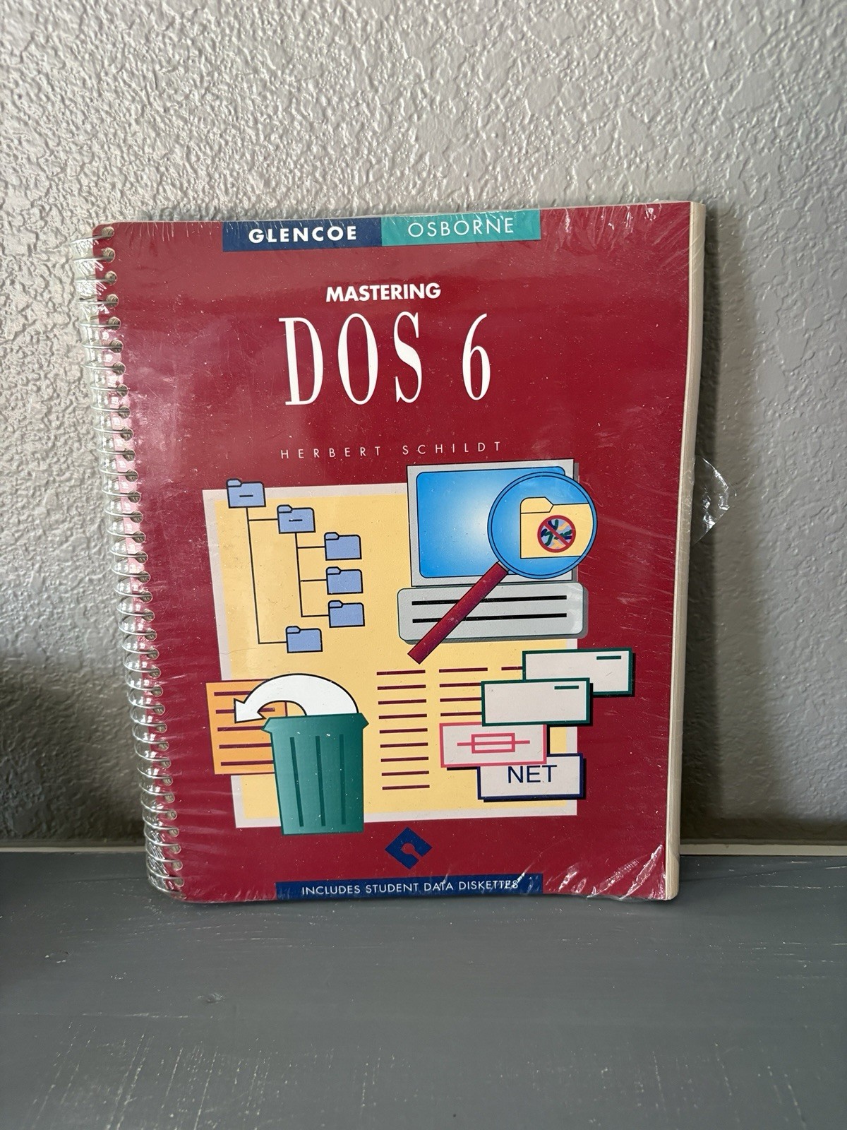 Mastering DOS 6 Herbert Schildt Glencoe Osborne Spiral Workbook Sealed