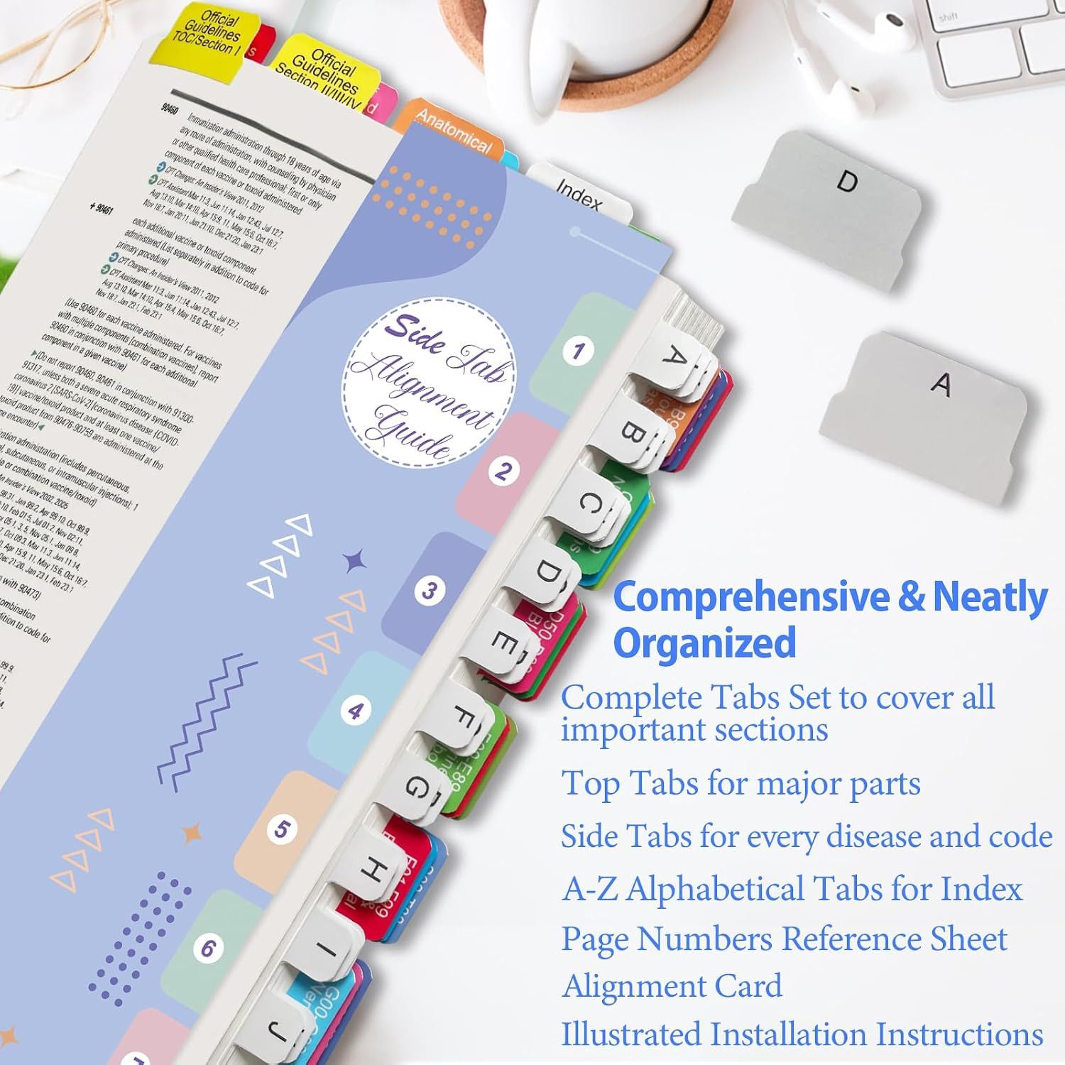 Index Tabs for AAPC Version ICD-10-CM 2025, Upgraded Complete Book Tabs Set (Boo