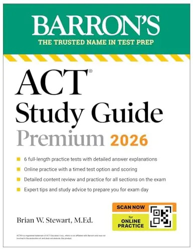 ACT Study Guide Premium, 2026: 6 Practice Tests + Comprehens
