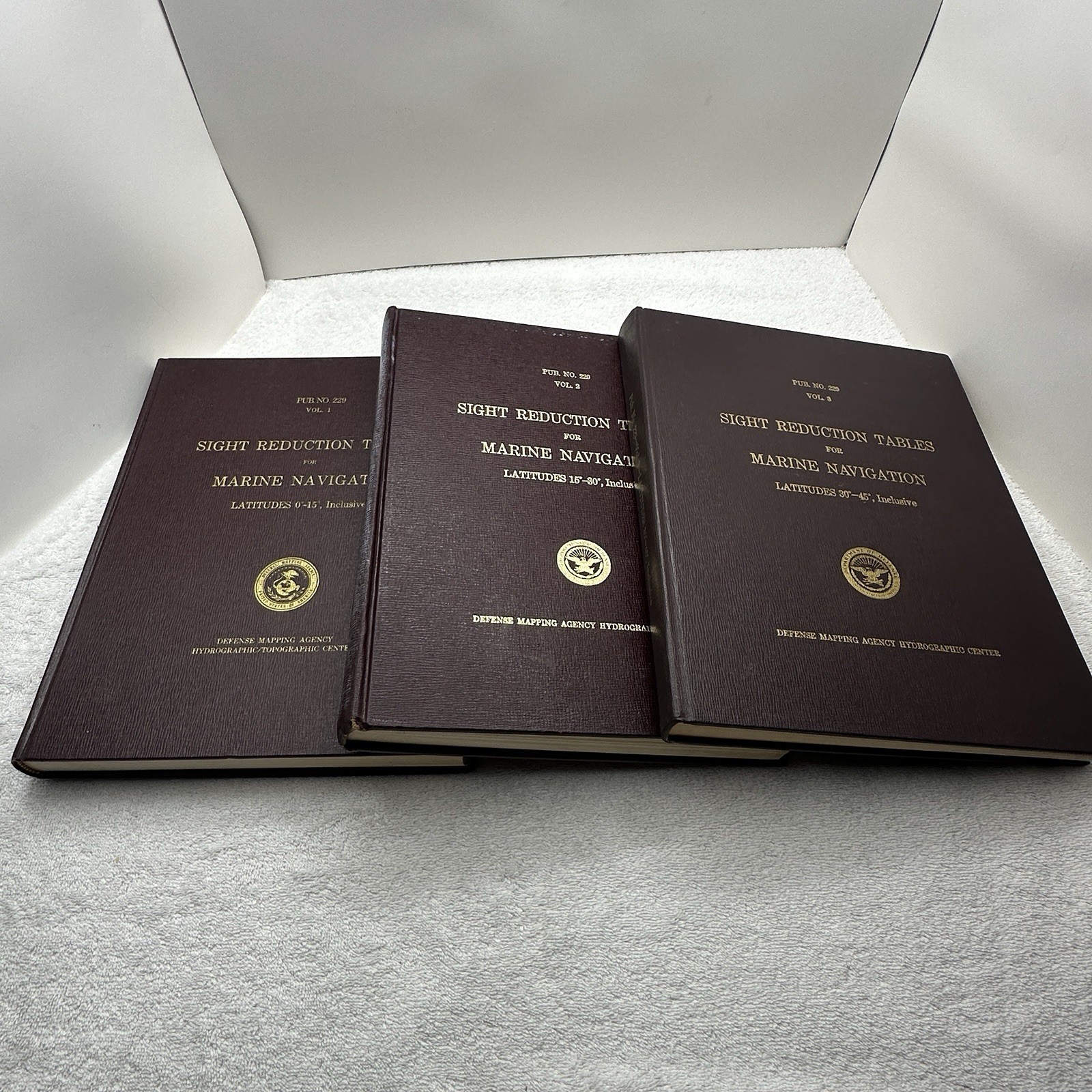 SIGHT REDUCTION TABLES FOR MARINE NAVIGATION: Vol 1-3. Hardcover 1978. Pub #229