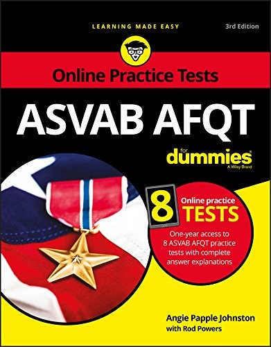ASVAB AFQT FOR DUMMIES: BOOK + 8 PRACTICE TESTS ONLINE By Papple Angela Johnston