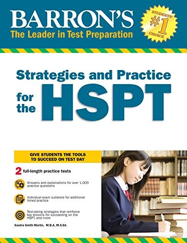 BARRON’S STRATEGIES AND PRACTICE FOR THE HSPT By Sandra Martin *Mint Condition*
