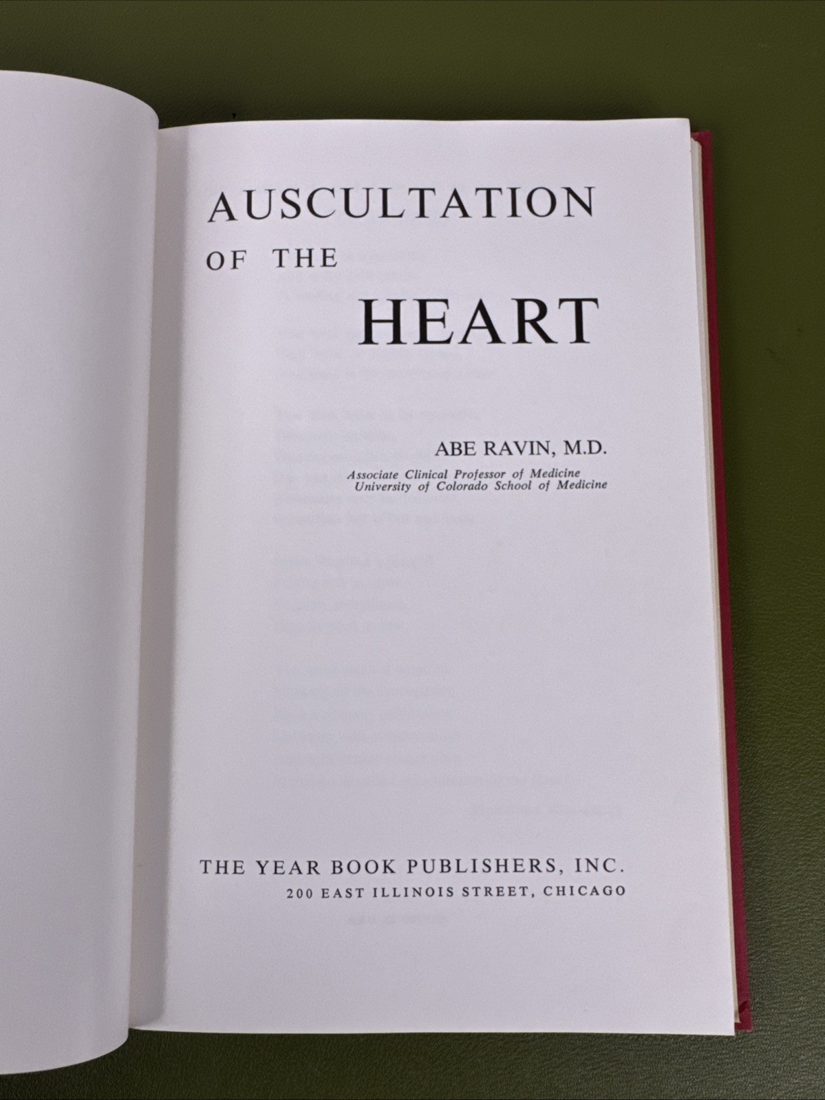 Auscultation of the Heart (1958/1959) Abe Ravin MD Vintage Cardiology HC