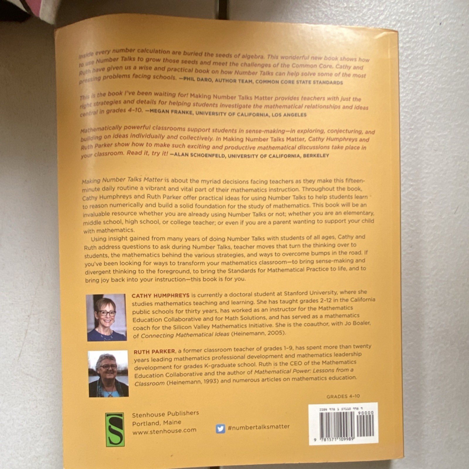 Making Number Talks Matter Humphreys Parker Paperback 2015 Grades 4-10