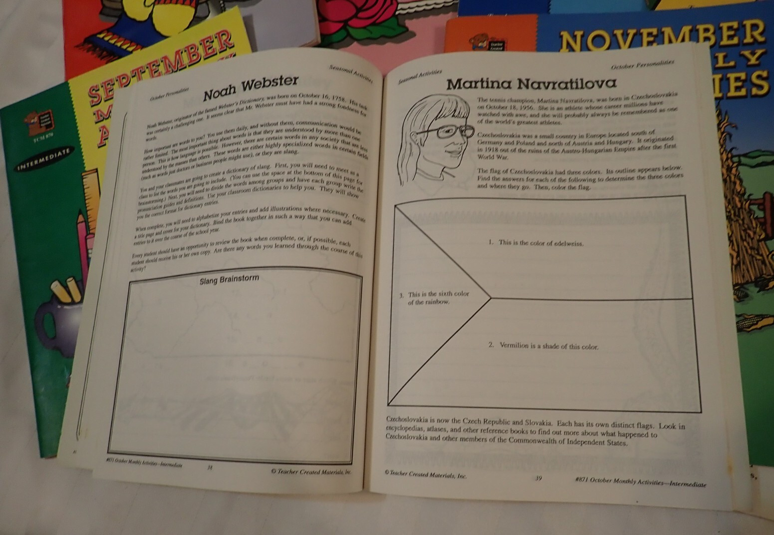 Teacher Created Materials Jan.-May, Sept.-Dec. Monthly Activities Intermediate