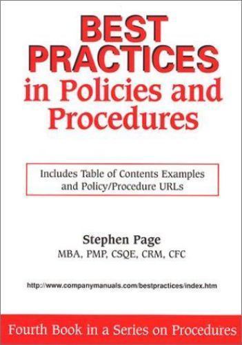 Best Practices in Policies and Procedures by Stephen B. Page (Perfect)