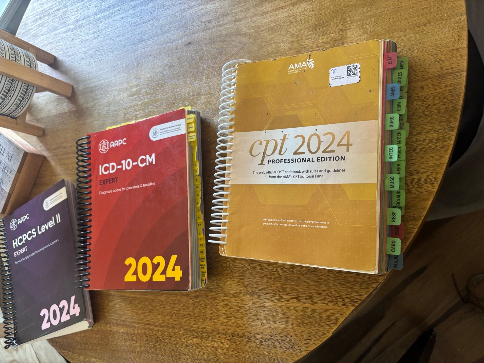 2024 AAPC AMA Lot W/ Tabs: ICD-10-CM Expert 2024, CPT 2024, HCPCS Level II 2024