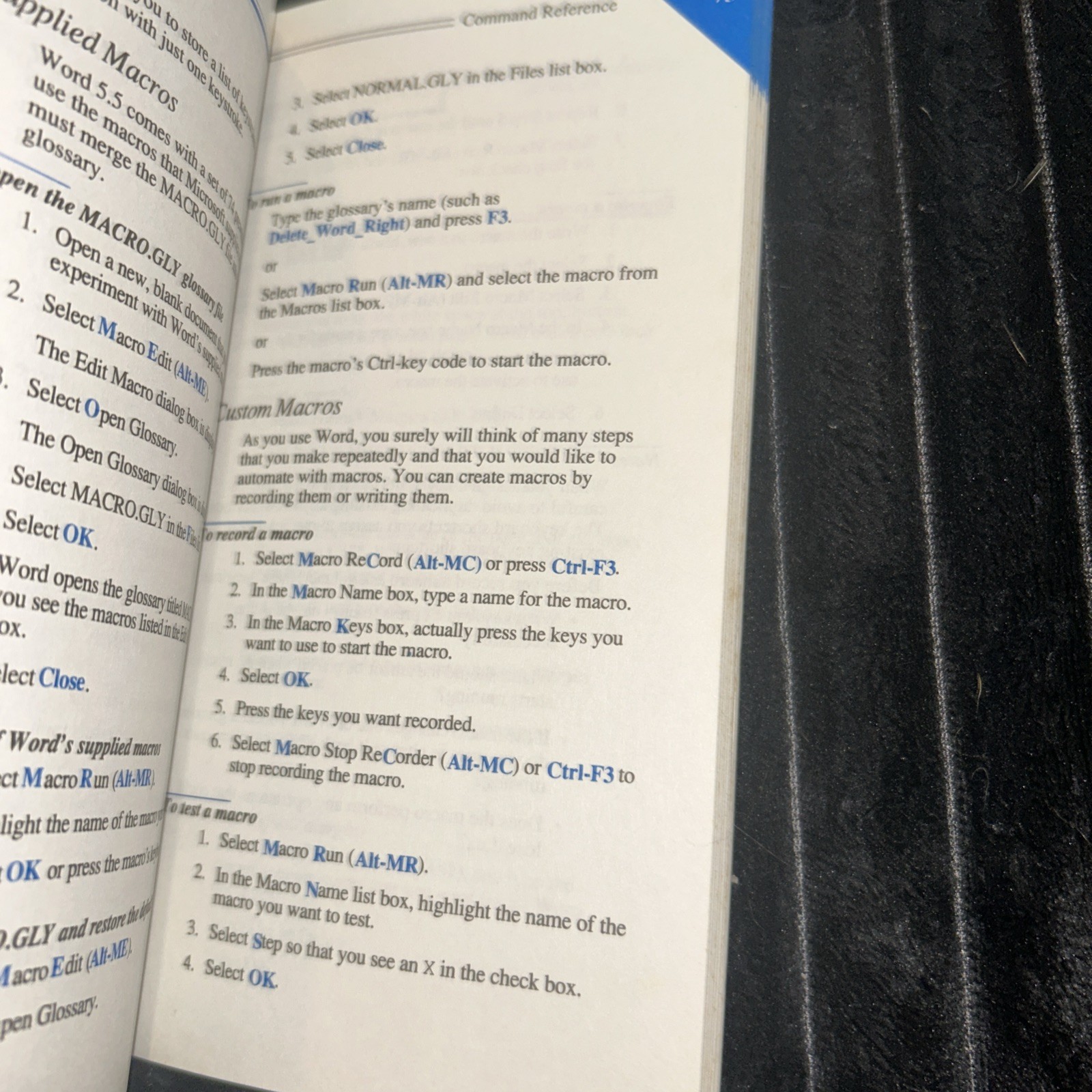 Microsoft Word Quick Reference by Que Development for Word 5.5