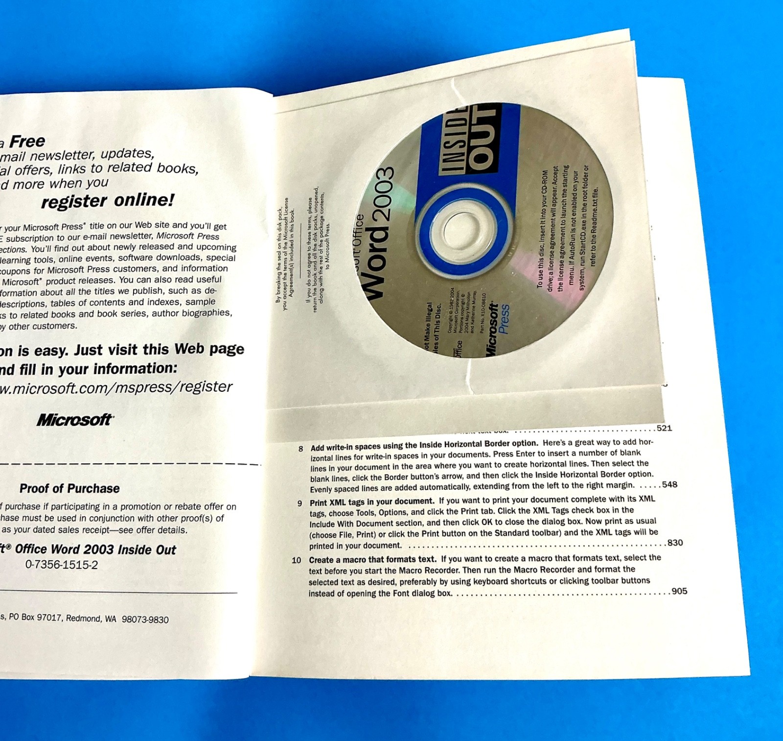 MICROSOFT OFFICE WORD 2003 INSIDE OUT MARY MILLHOLTON AND KATHERINE MURRAY