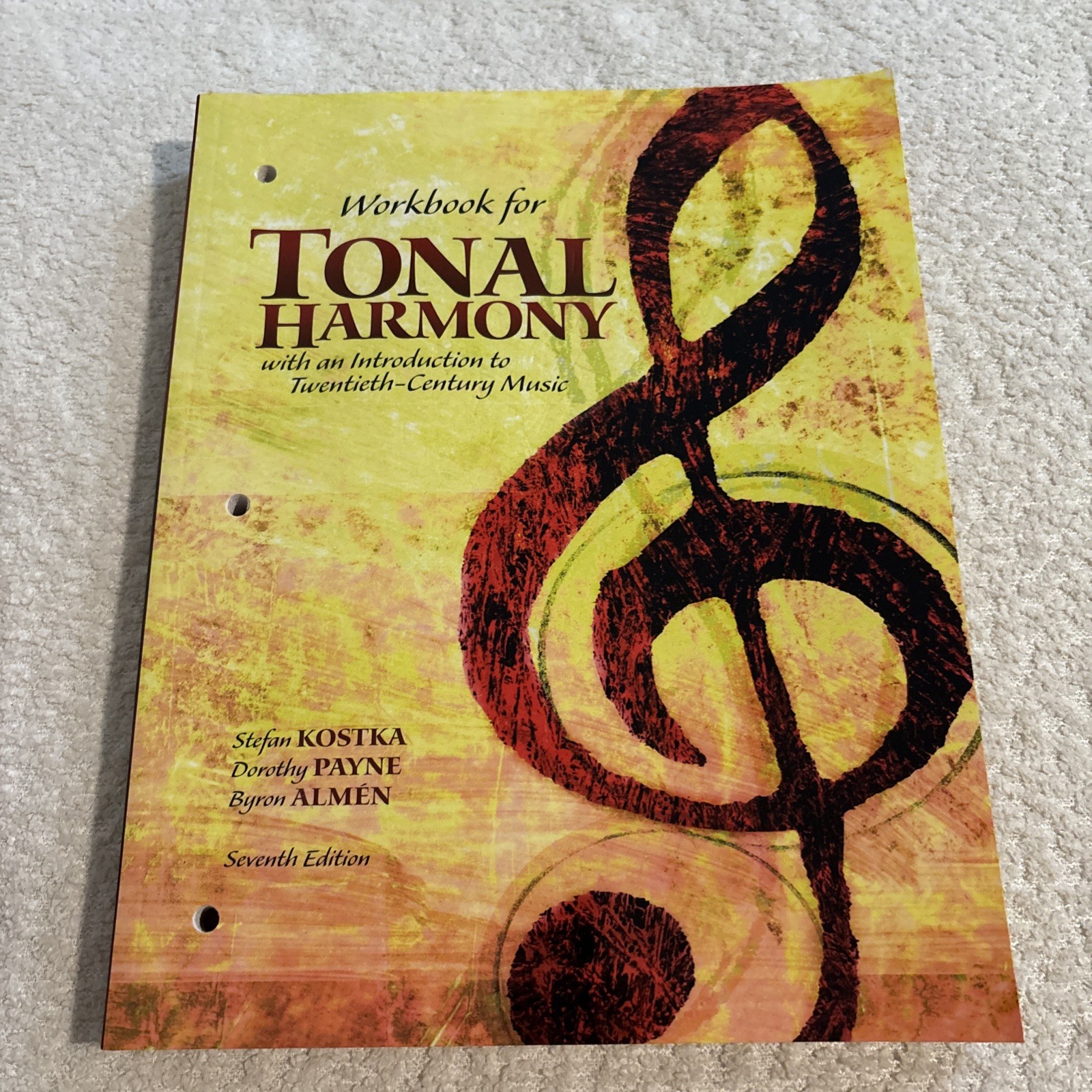 Bound for Workbook for Tonal Harmony by Stefan Kostka (2012, Trade Paperback)