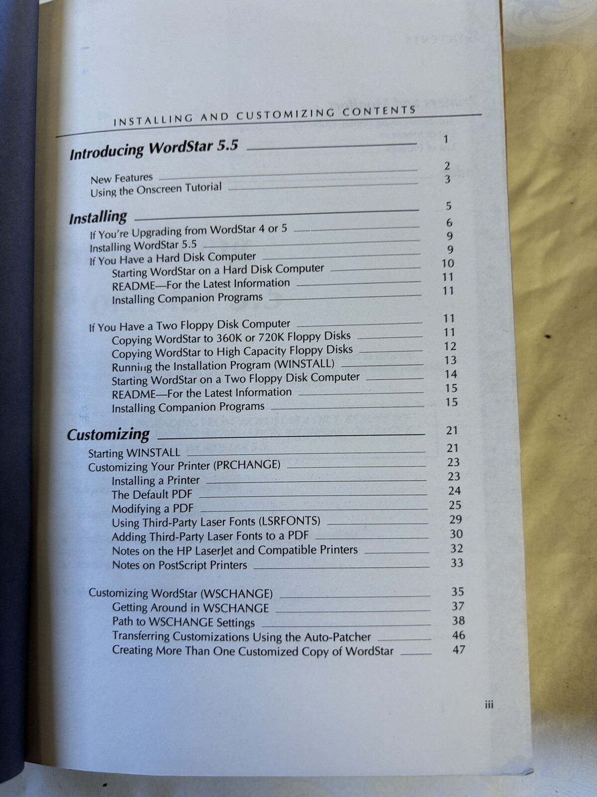 WordStar 5.5 Installing & Customizing Training & Applications Companion Programs