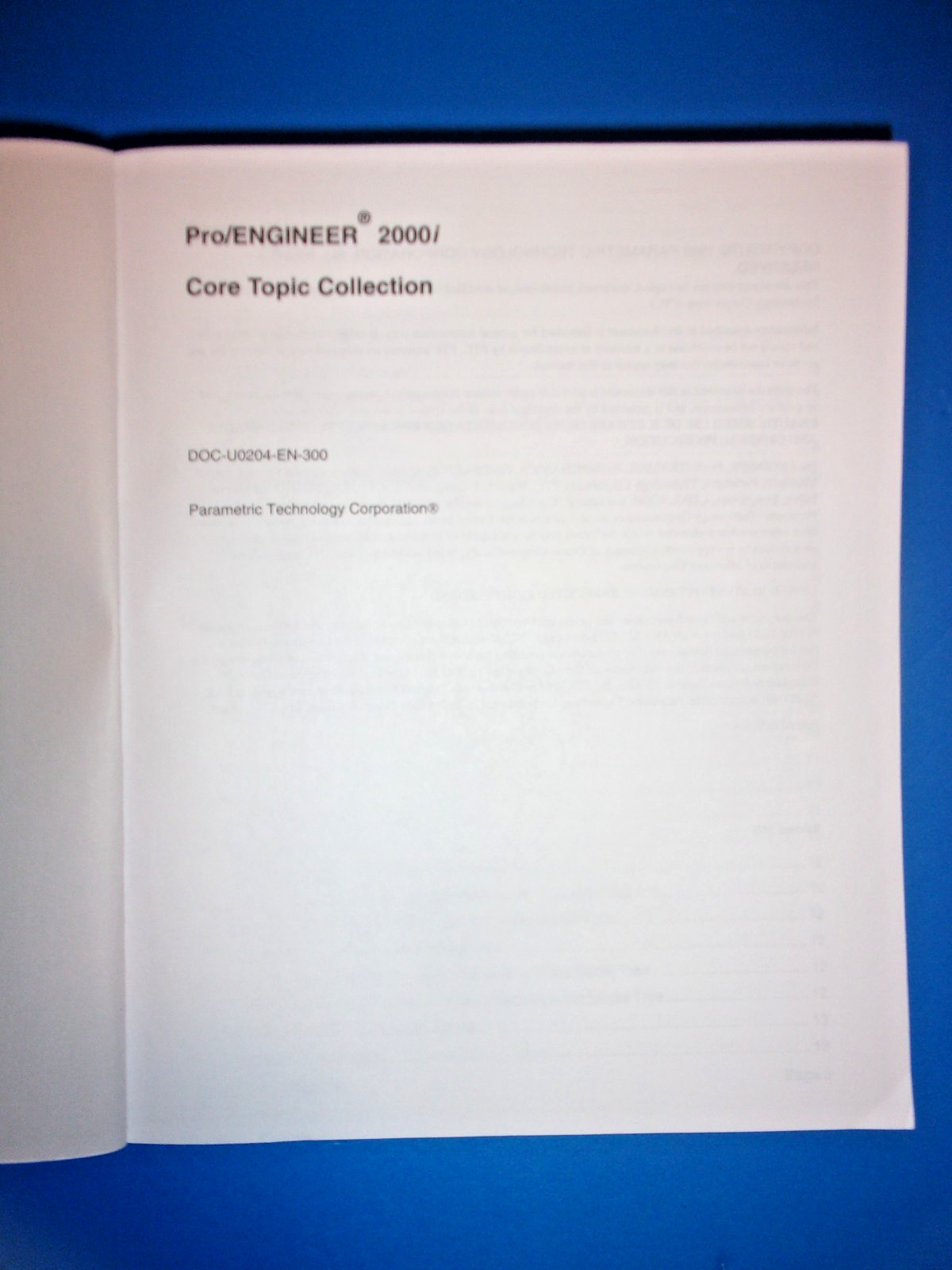Parametric Technology Corp Pro/ENGINEER Release 2000i Complete Manual Set