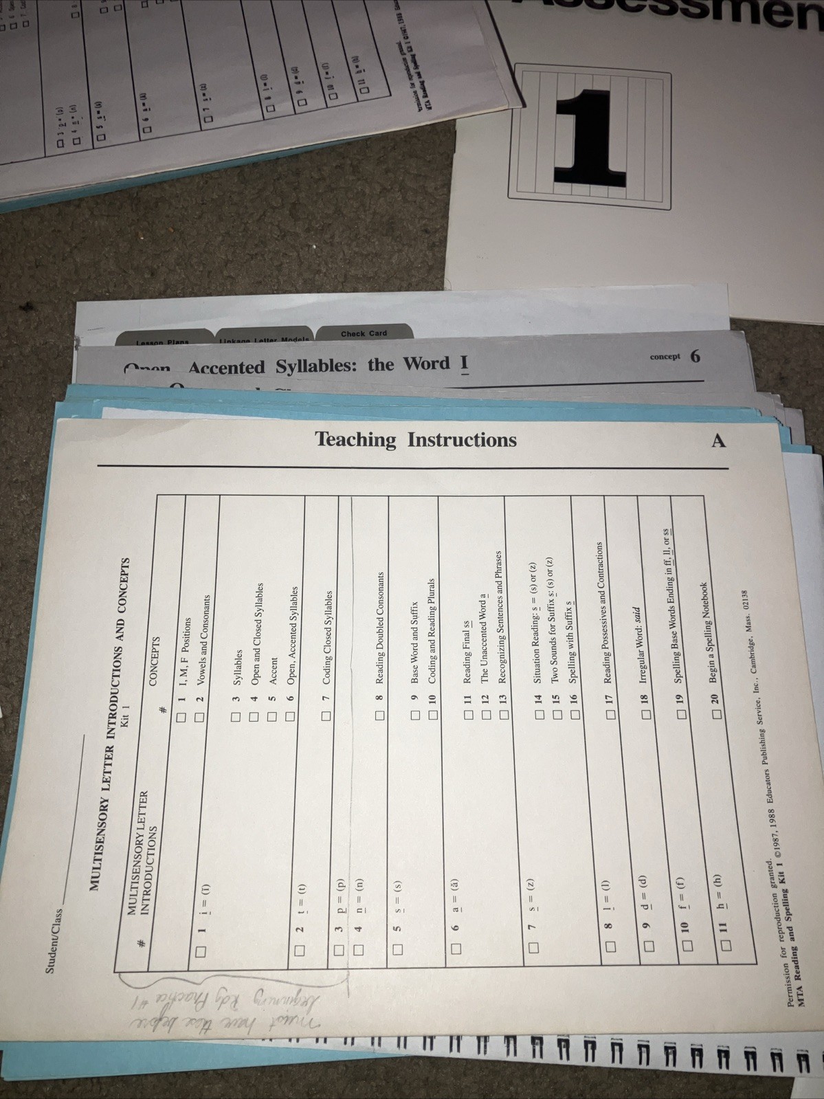 KIT: MTA Multisensory Teaching Approach Margaret Taylor Smith Reading Spelling 1