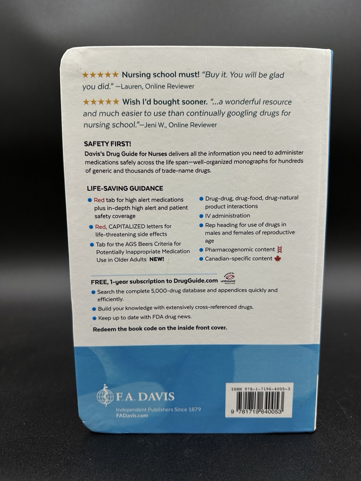 Davis’s Drug Guide for Nurses 17th Edition WITH CODE 2021 Vallerand & Sanoski