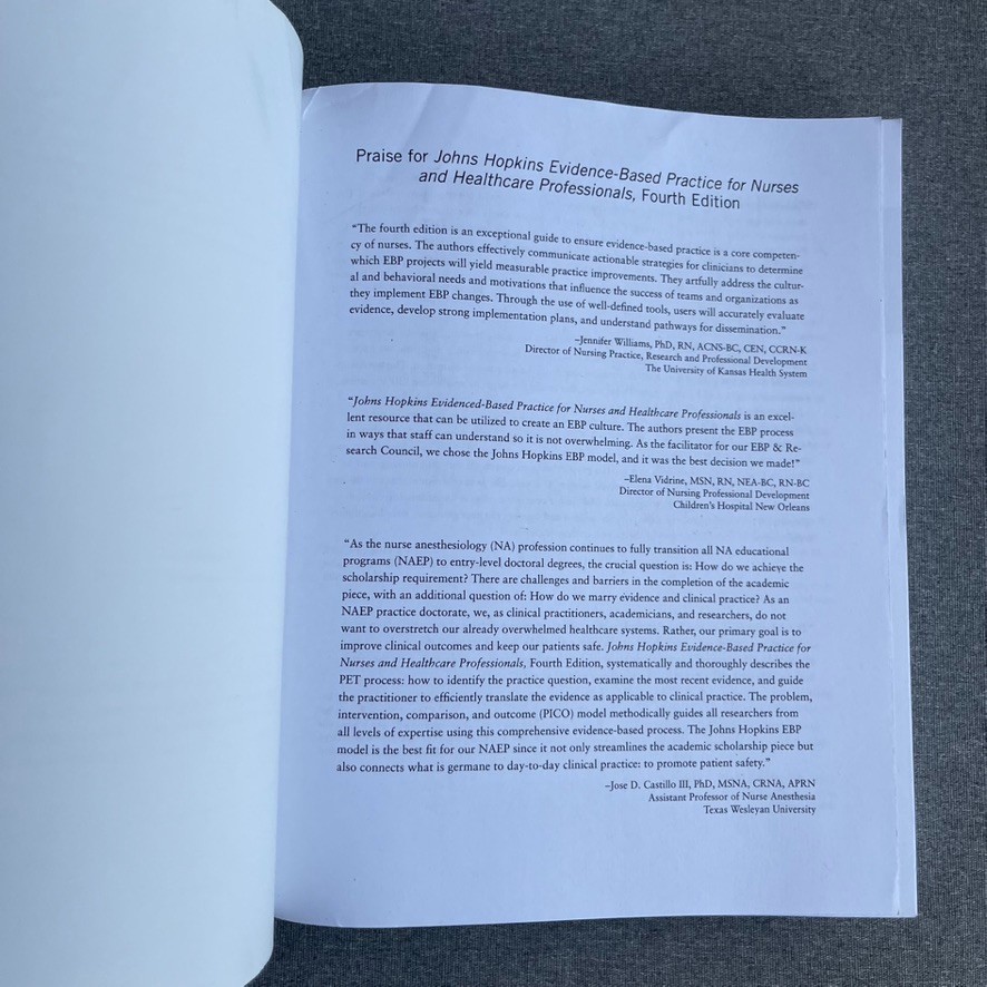 Johns Hopkins Evidence-Based – Paperback, by Deborah Dang; Sandra