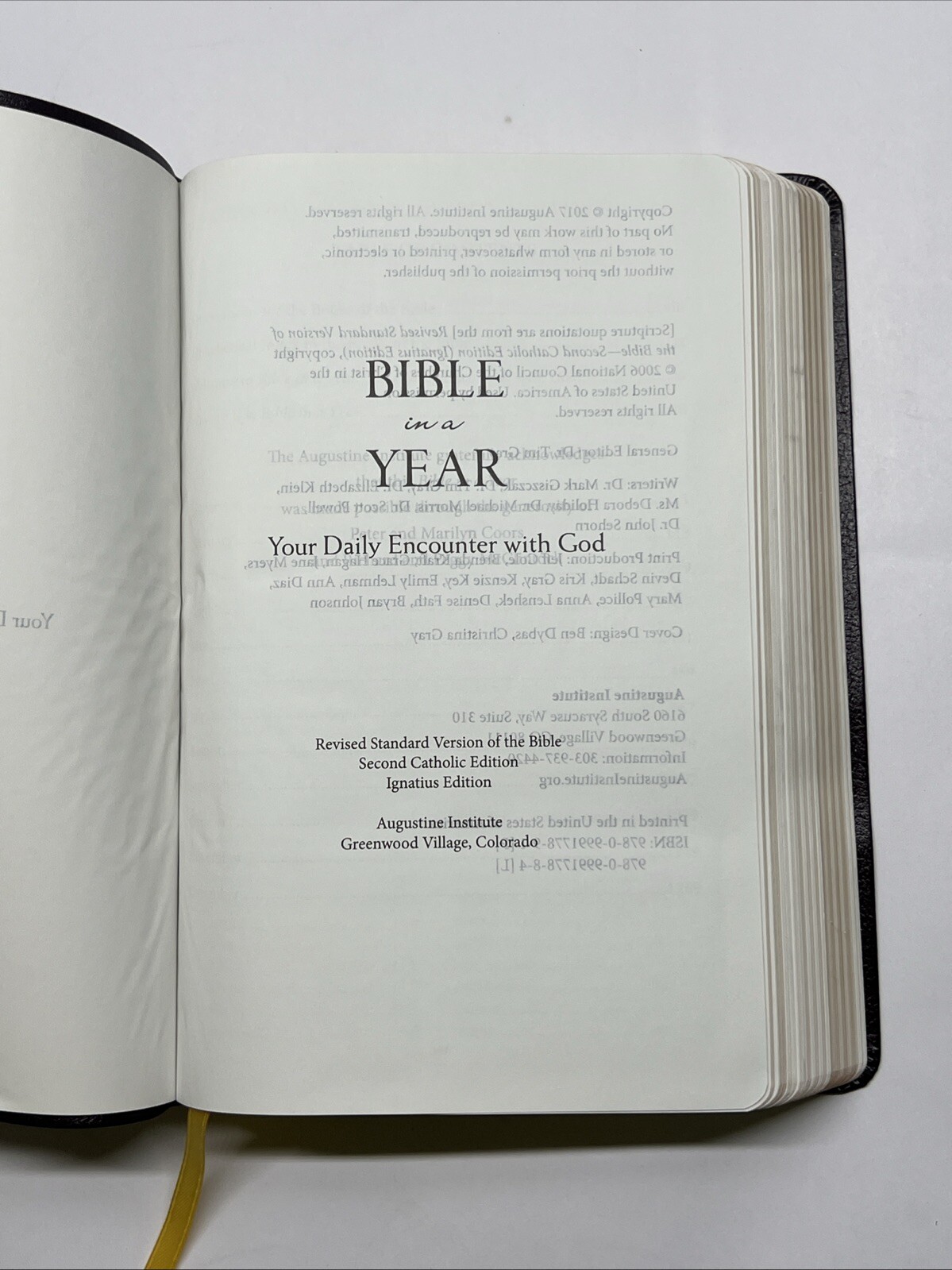 Bible in a Year: Leather Bound by Augustine Institute Revised Standard Version