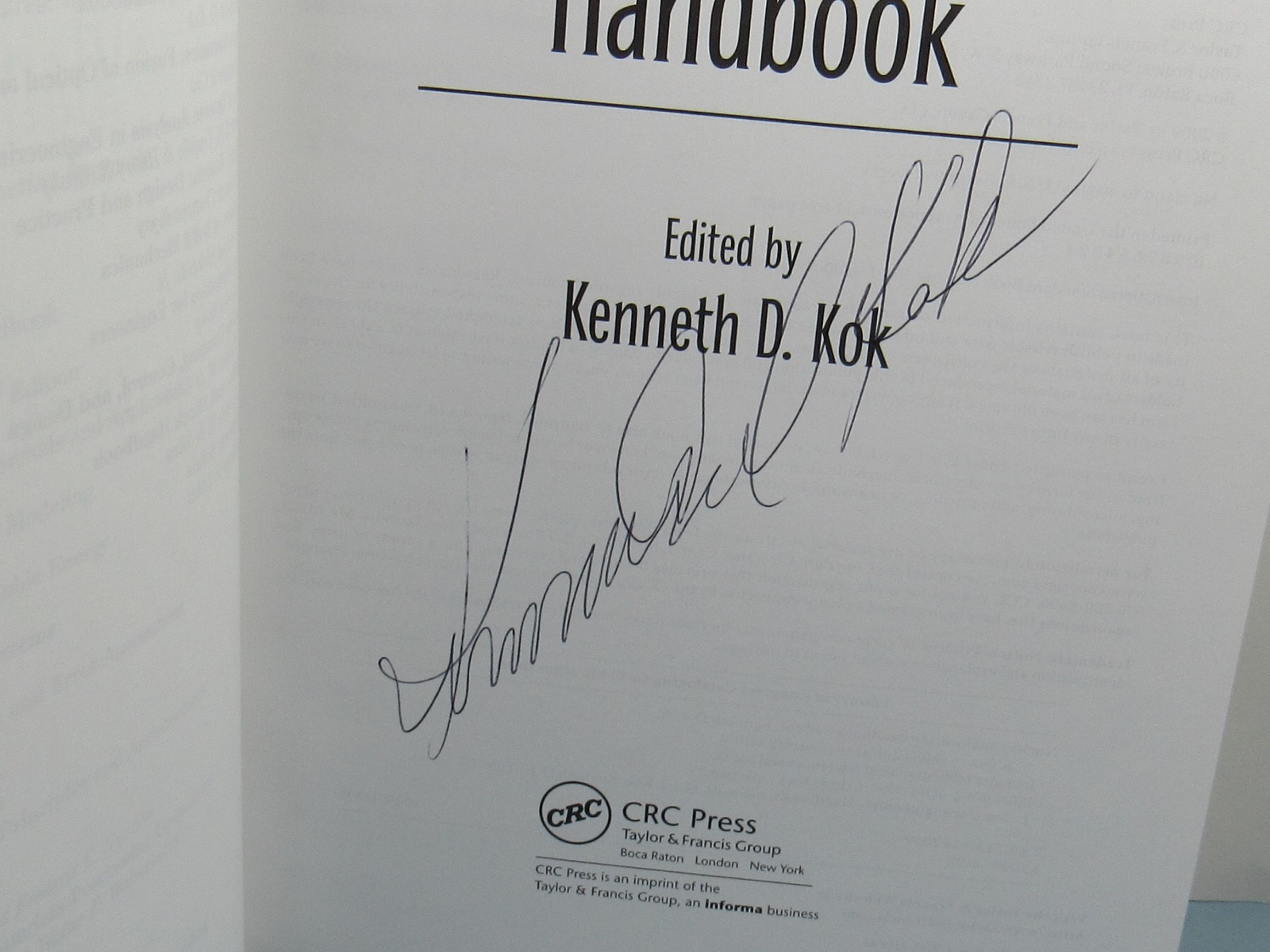 Signed Nuclear Engineering Handbook, Hardcover Book by Kok, Kenneth D.