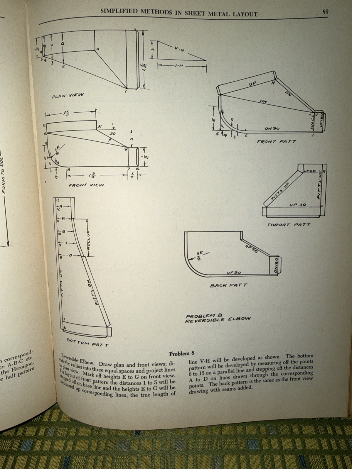 Simplified Methods in Sheet Metal Layout-Hugh B. Reid Hardcover 1946-Autographed