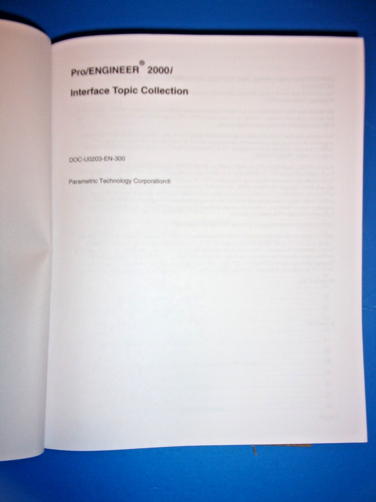 Parametric Technology Corp Pro/ENGINEER Release 2000i Complete Manual Set