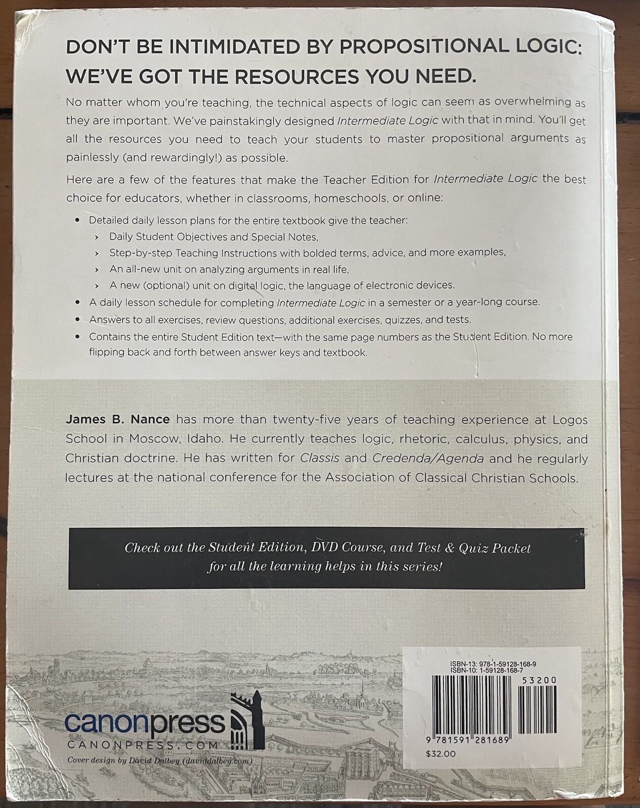 Canon Press, Intermediate, Logic, Teachers Edition, & Test/Quiz Packet ￼