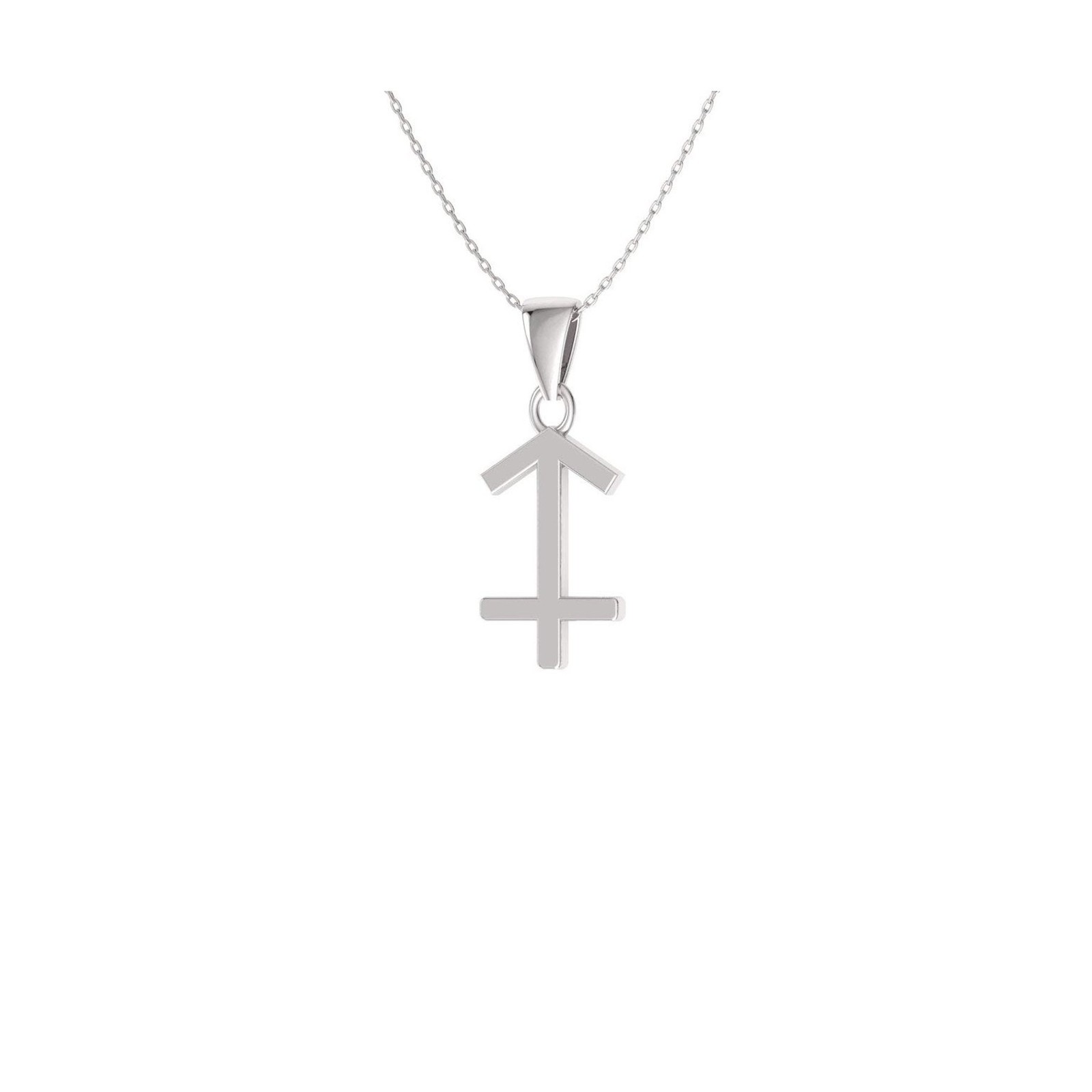 Sagittarius Sun Sign Necklace in 14K White Gold | Diamondère Certified Pend