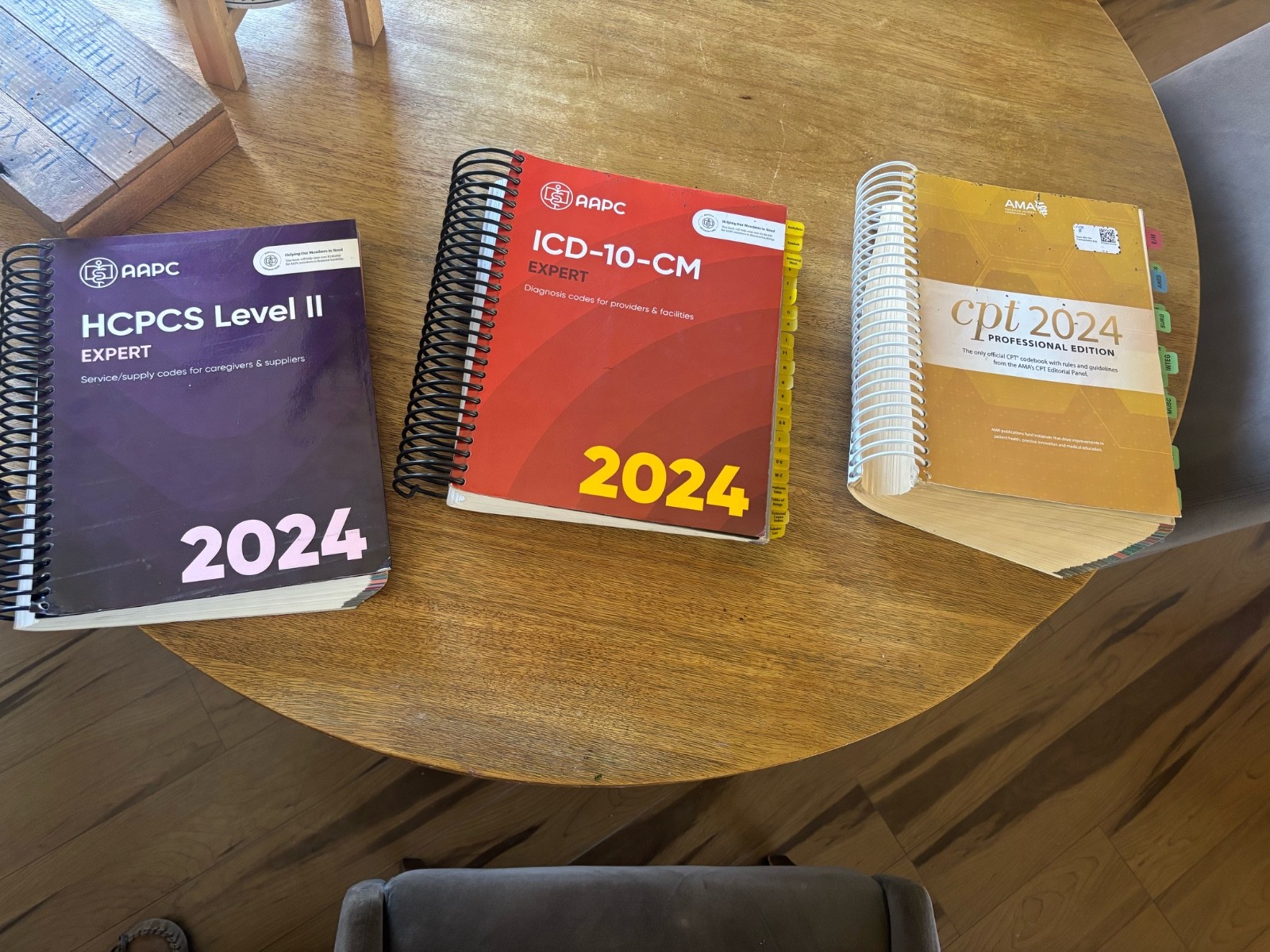 2024 AAPC AMA Lot W/ Tabs: ICD-10-CM Expert 2024, CPT 2024, HCPCS Level II 2024