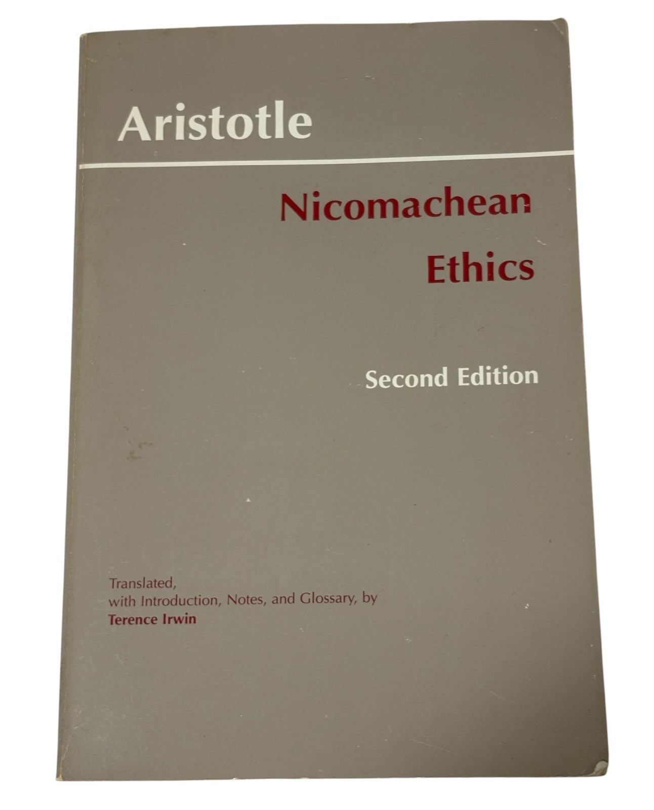 Nicomachean Ethics Aristotle Irwin Softcover Hackett VTG 1999 Second Ed