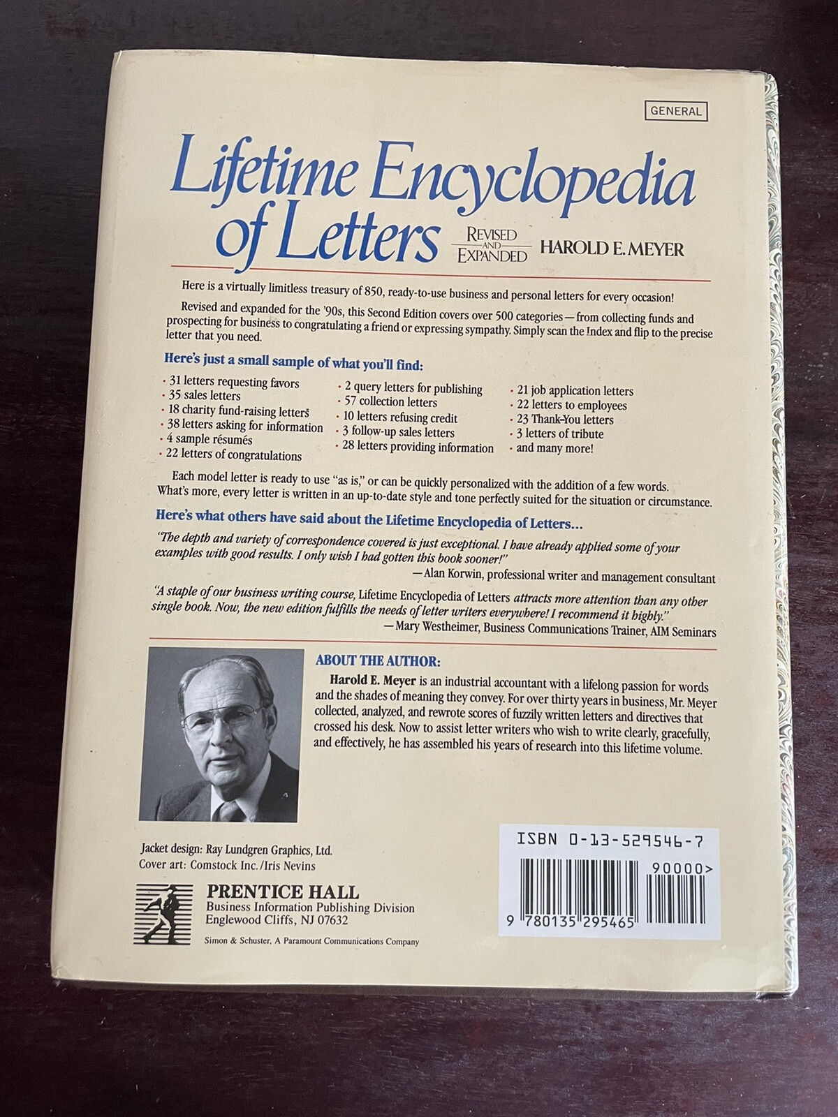 Lifetime Encyclopedia of Letters by Harold E. Meyer (1992, Hardcover)