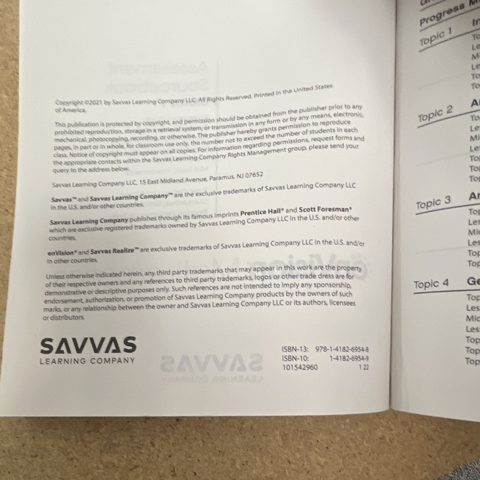enVision Mathematics Assessment Sourcebook Grade 7 Savvas Scott Foresman ISBN