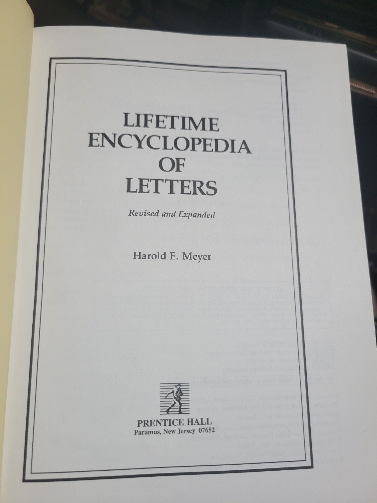 Lifetime Encyclopedia of Letters Revised by Harold E Meyer for Every Occasion