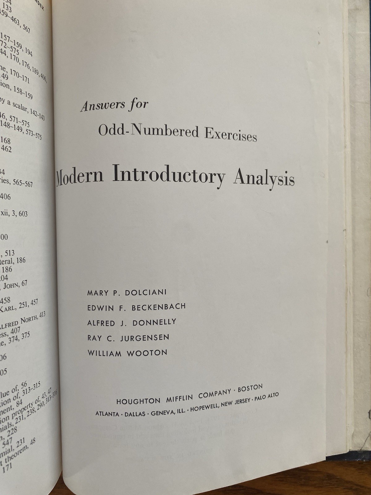 Dolciani Modern Introductory Analysis Precalculus (1970)