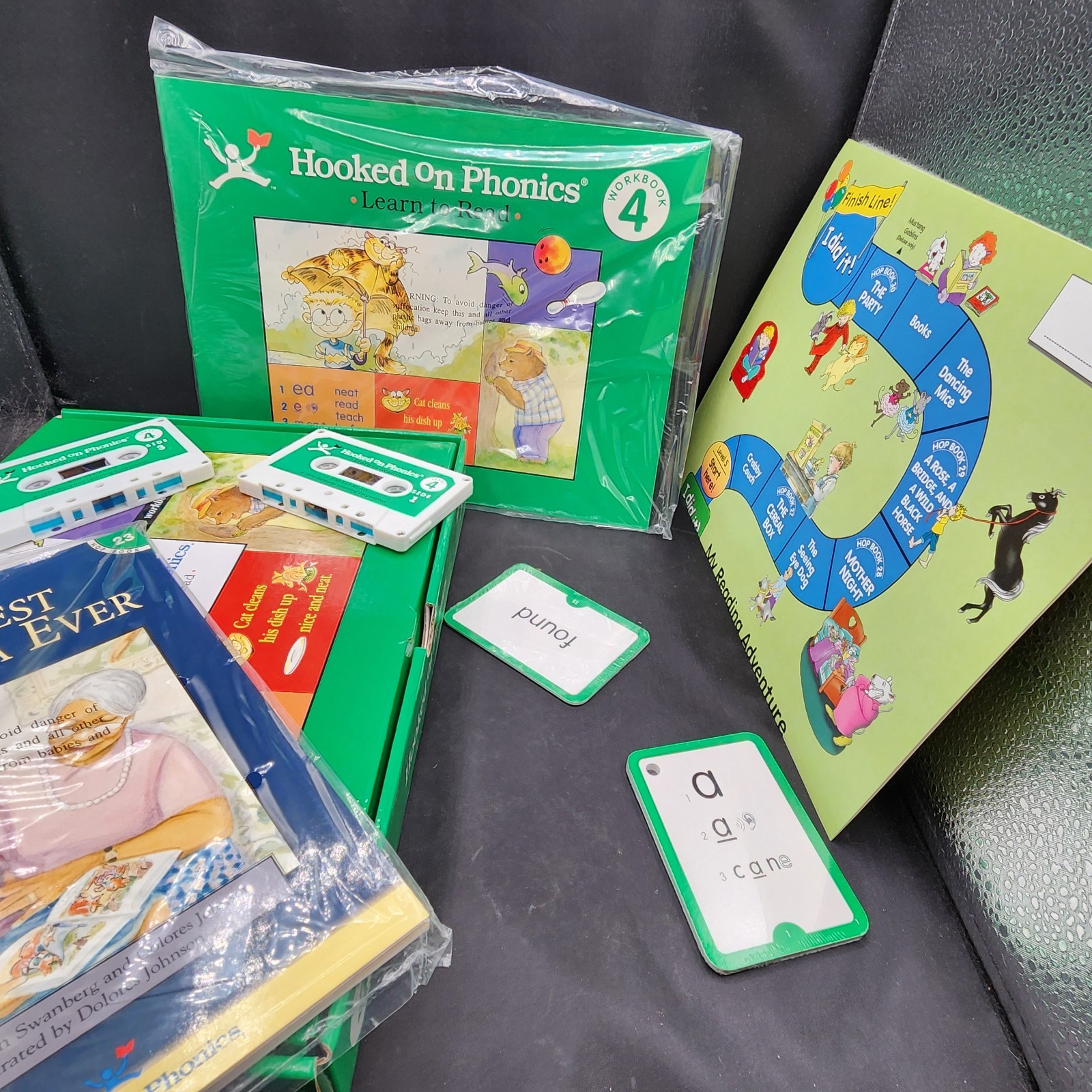 Hooked On Phonics Learn To Read Level 4 Box Set Workbook Books Cassettes Vintage