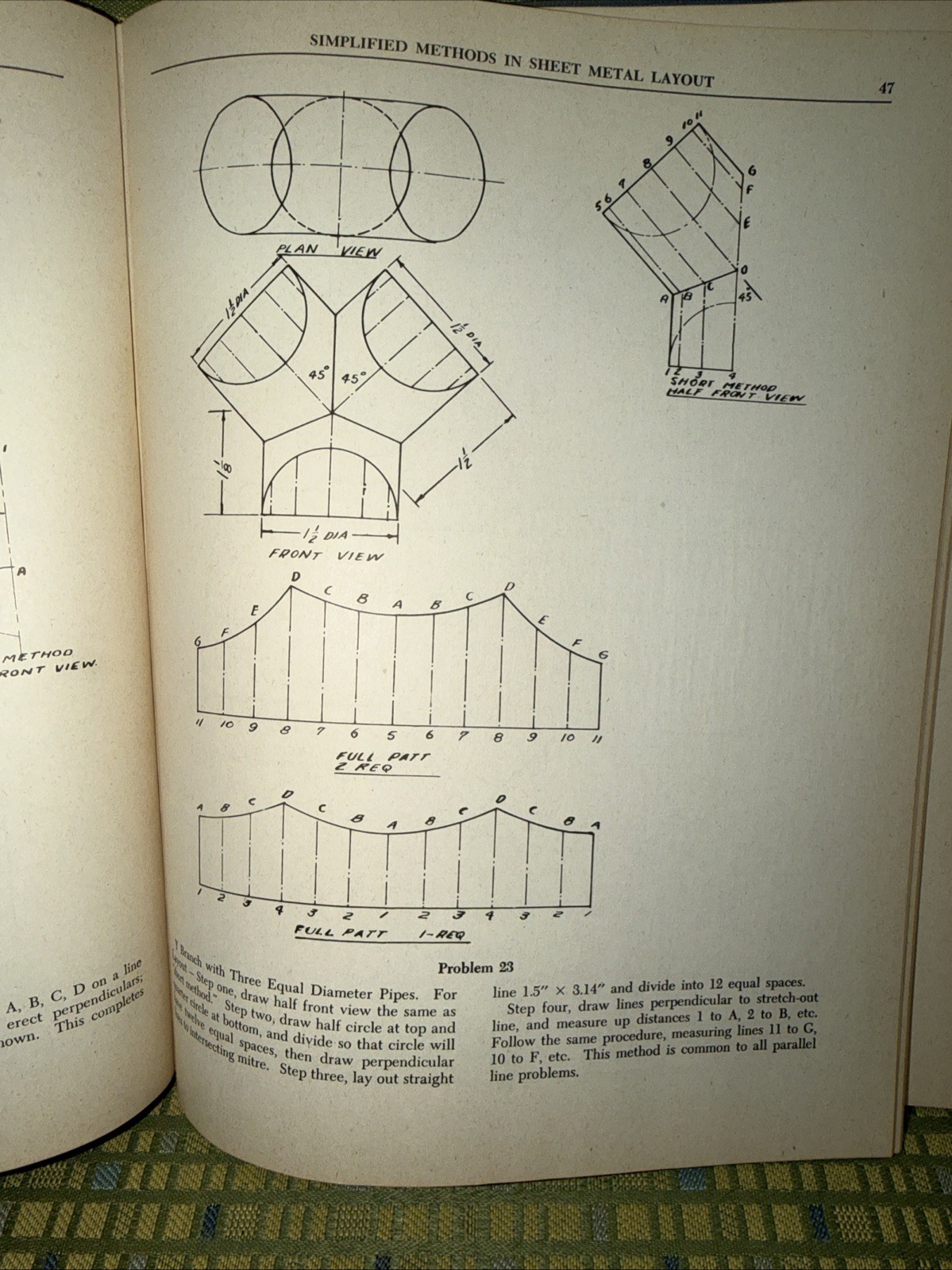 Simplified Methods in Sheet Metal Layout-Hugh B. Reid Hardcover 1946-Autographed