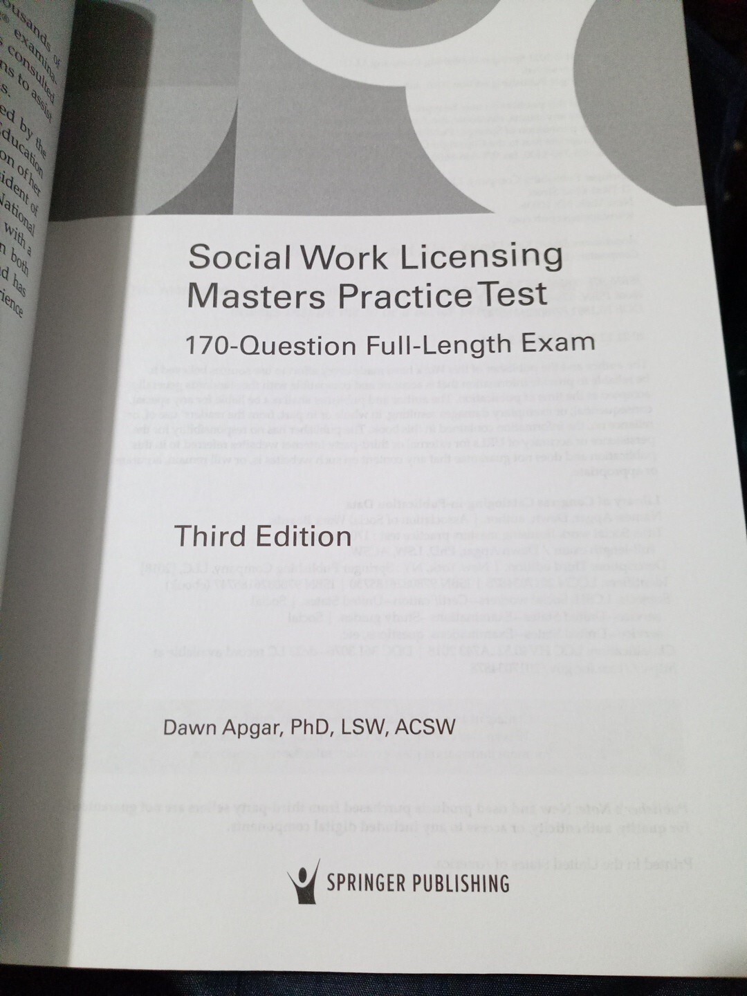 Social Work Licensing Masters Practice Test Third Edition Paperback Dawn Apgar