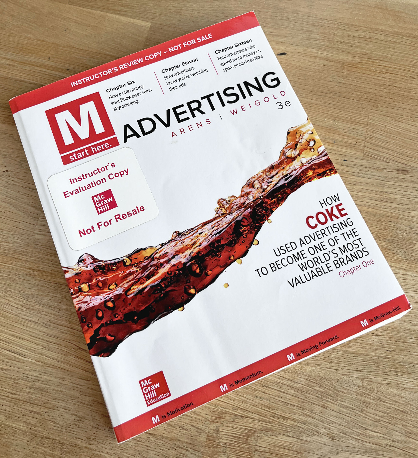 M: Advertising – 3rd ed., Arens, Weingold / Instructor Copy / 2018 Paperback