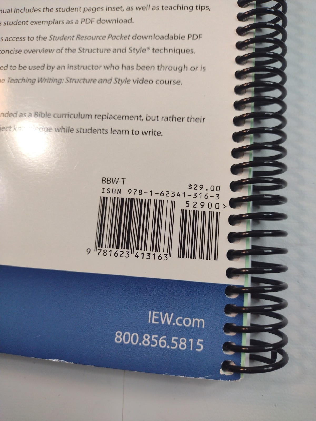 IEW Bible-Based Writing Lessons Teacher’s Manual by Pudewa, Webster Paperback