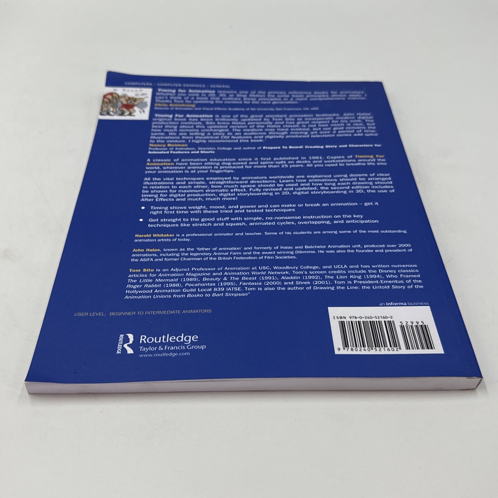 TIMING FOR ANIMATION, SECOND EDITION By Halas John Obe & Harold Whitaker