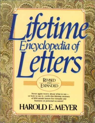 Lifetime Encyclopedia Of Letters – Hardcover, by Meyer Harold E. – Very Good