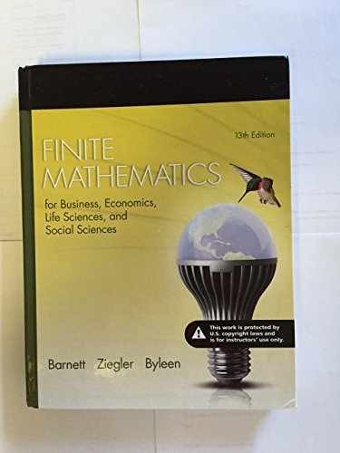 Finite Mathematics for – Hardcover, by Barnett Raymond; Ziegler – Very Good