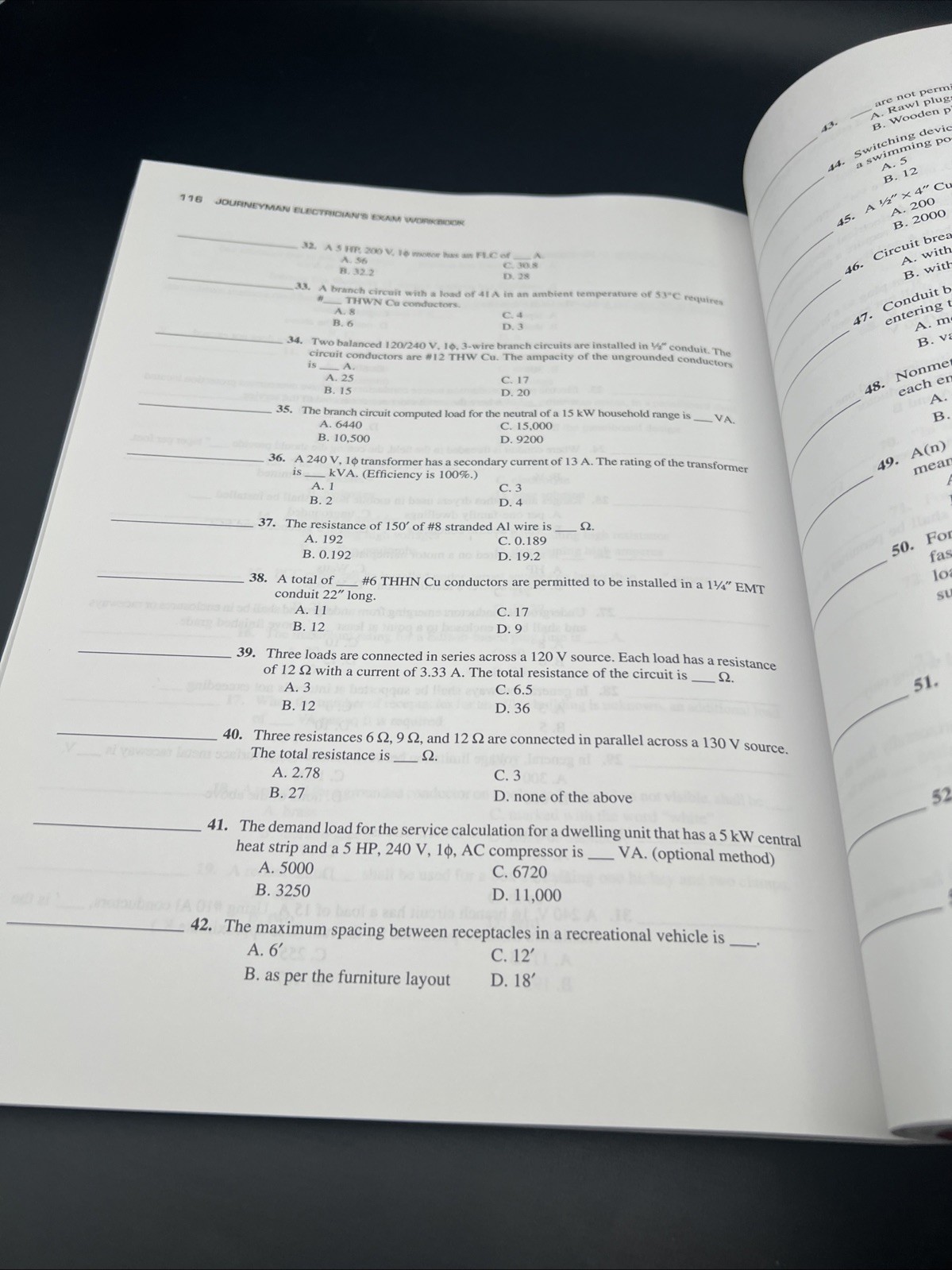 JOURNEYMAN ELECTRICIAN’S EXAM WB BASED ON THE 2017 NEC By R. E. Chellew Preowned