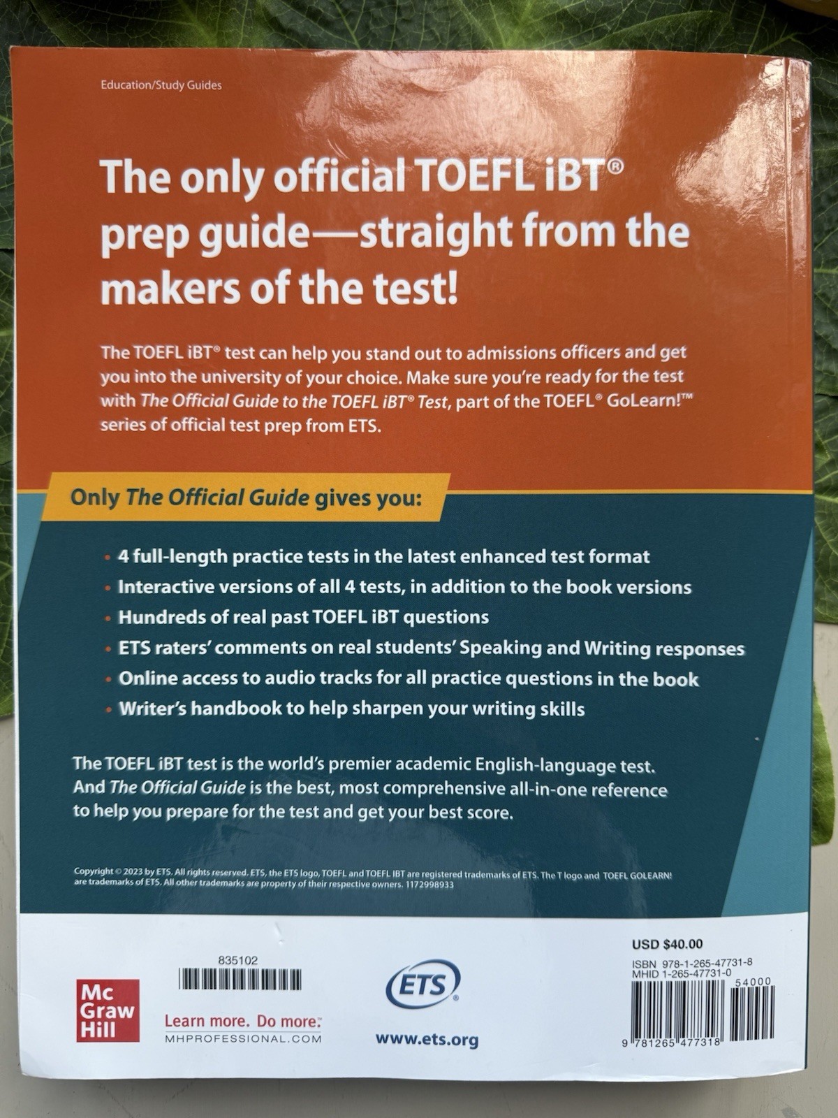 The Official Guide To The TOEFL Test 7th Edition. Ebook Unscratched. Used V Good