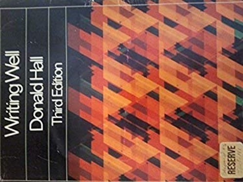 Writing Well Paperback Donald Hall