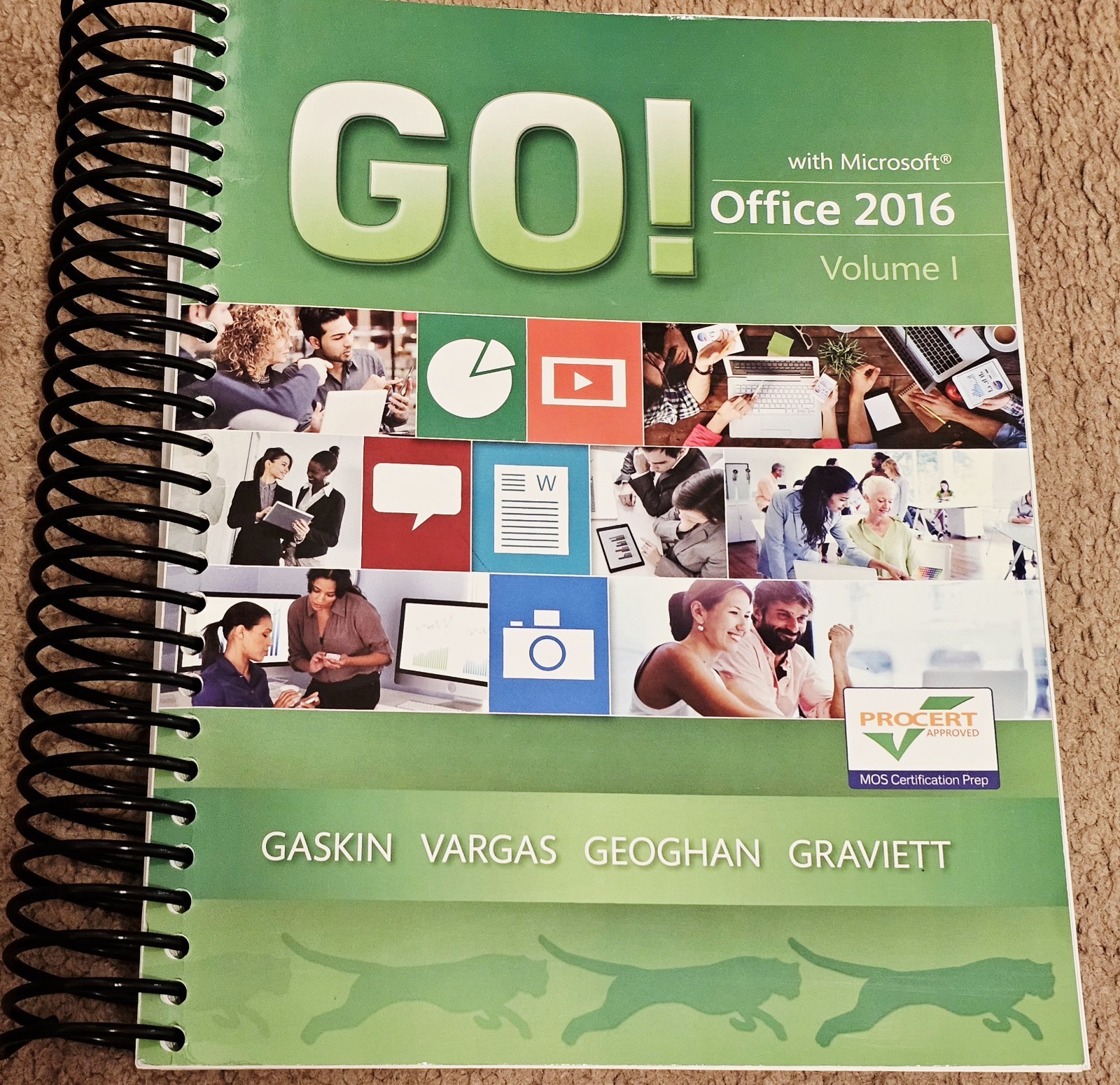 GO! with Office 2016 Vol 1 Spiral Bound Book 1st Ed Gaskin Vargas Geoghan NEW