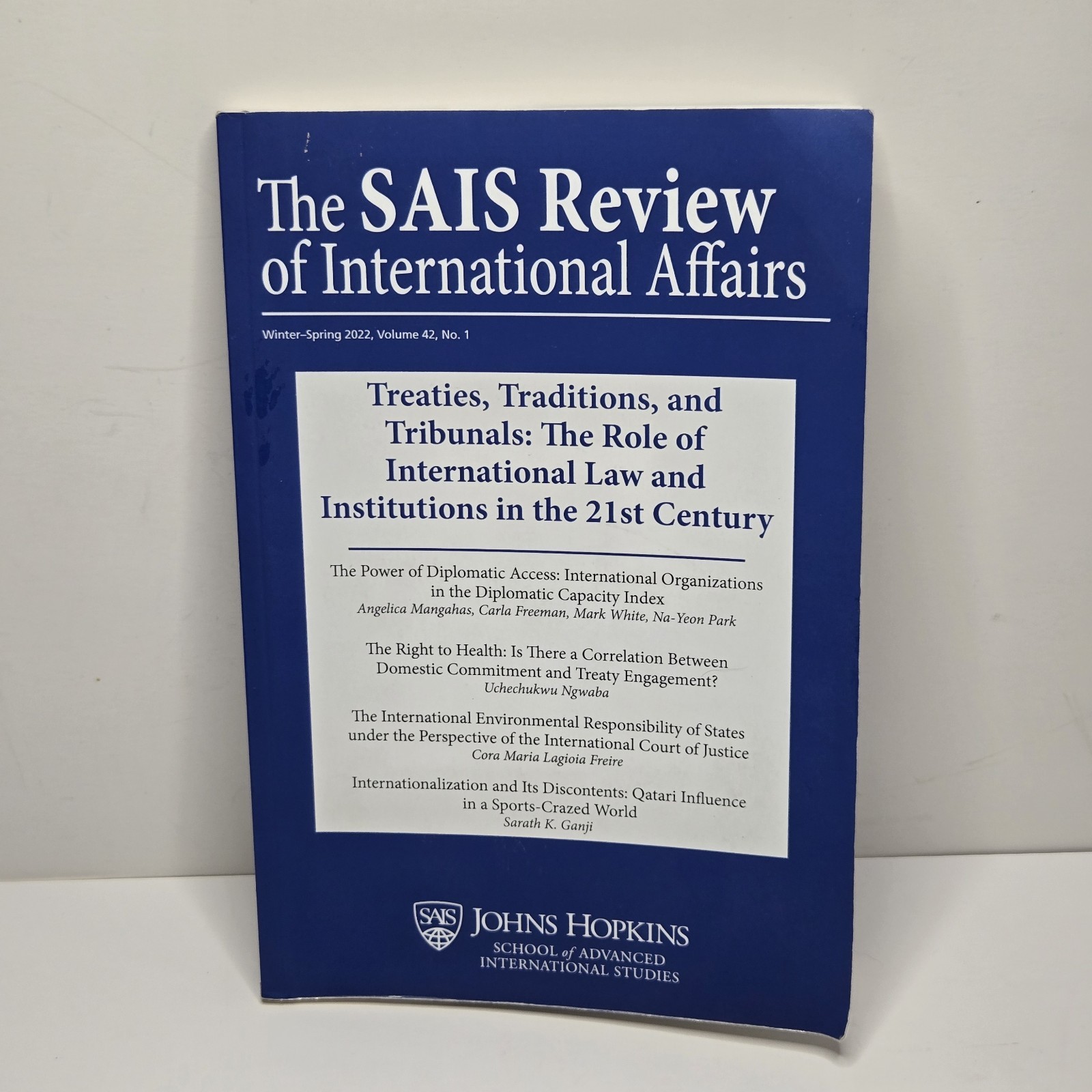 Johns Hopkins SAIS Review Of International Affairs, Winter/Spring 2022 Vol 42 #1