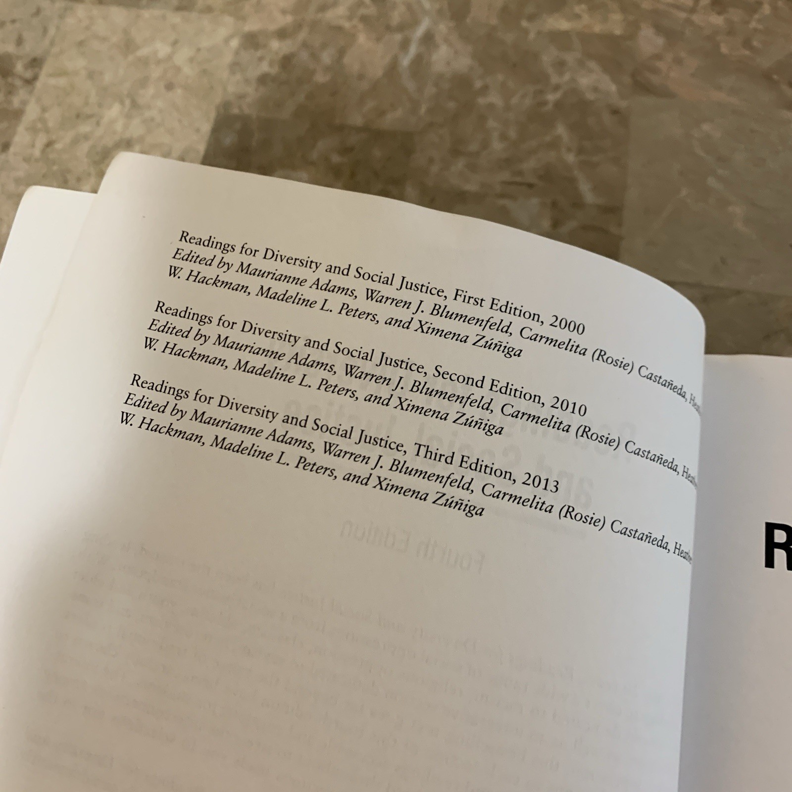 Readings for Diversity and Social Justice 4th Fourth Edition Gender Studies