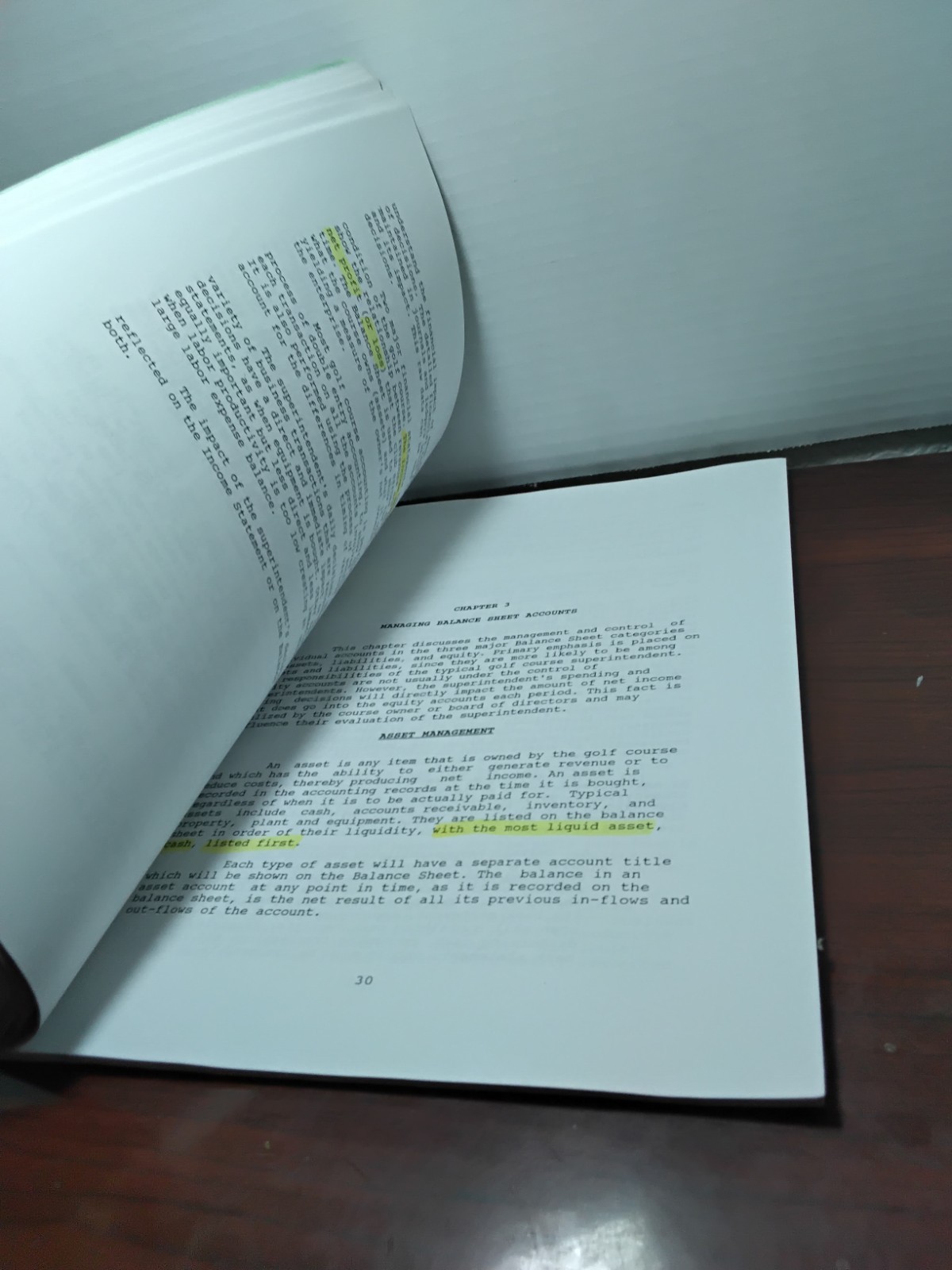 Financial Management Study Guide Sect V : Golf Course Superintendent Cert Exam