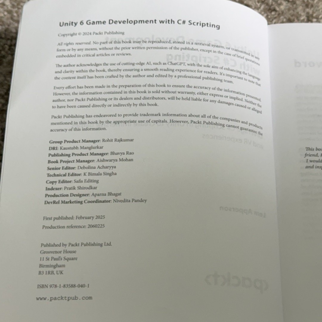 Unity 6 Game Development with C# Scripting Packt 1st Edition by Lem Apperson