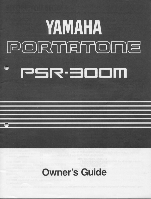 Yamaha PSR-300m Instruction Manual: 39 Pages & Protective Covers!